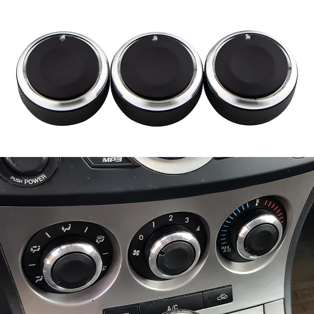 3pcs/set Air Conditioning Knob AC Knob Heat Control Switch Button for New Mazda 3 2014-2017 Axela Accessories